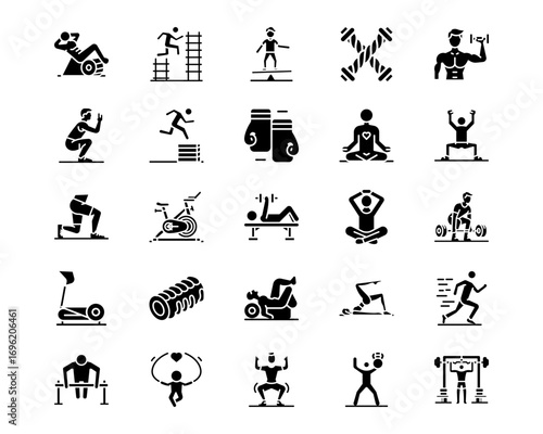 Physical Fitness Line Vector Icons