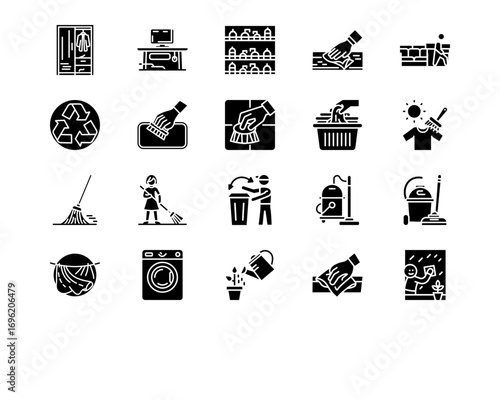 Housekeeping Line Vector Icons