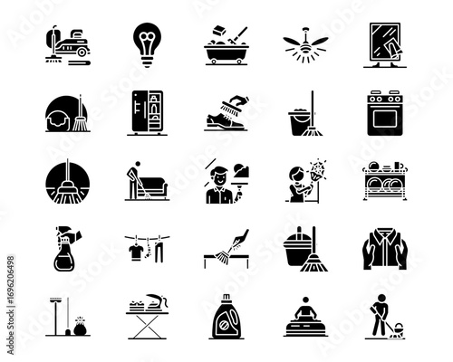 Housekeeping Line Vector Icons