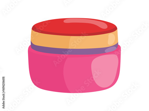 Face cream in a jar or patches. Flat vector clipart, illustration with isolated background.
