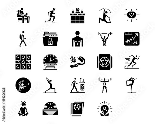 Workout App Line Vector Icons