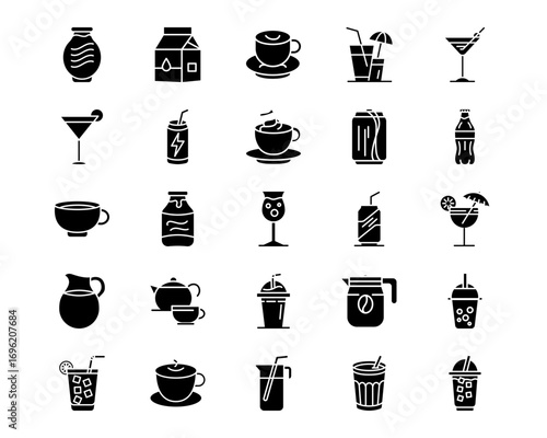 Beverages Line Vector Icons