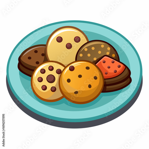 A Plate of Assorted Delicious Cookies