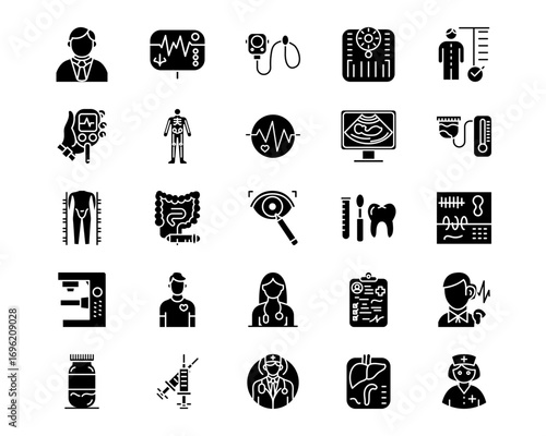 Health Checkup Line Vector Icons