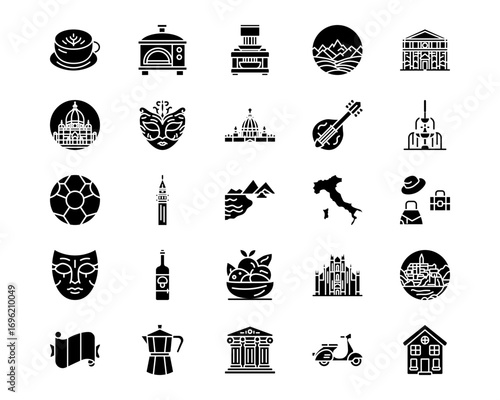 Italy Line Vector Icons