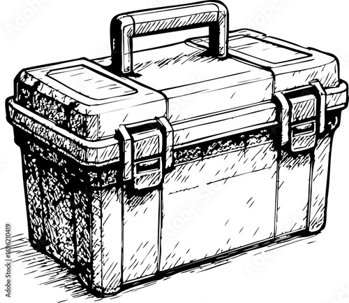 television job loss concept. Toolbox illustration with handle and latches.