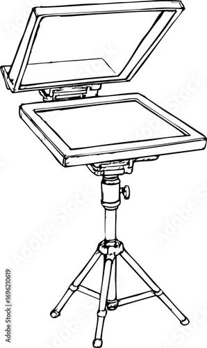 television job loss concept. Drafting table with adjustable viewing angle and tripod stand.