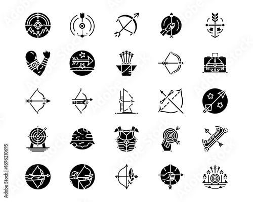 Archery Line Vector Icons