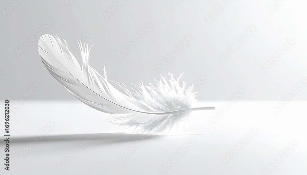 Fototapeta premium A Soft White Feather Symbolizing Peace and Lightness