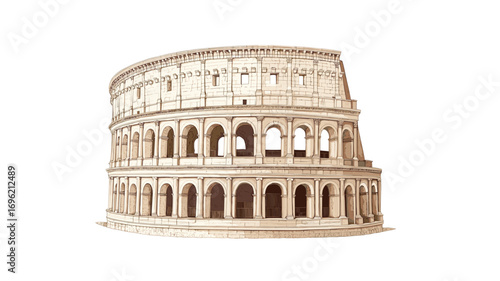 Colosseum. Colosseum watercolor vector illustration