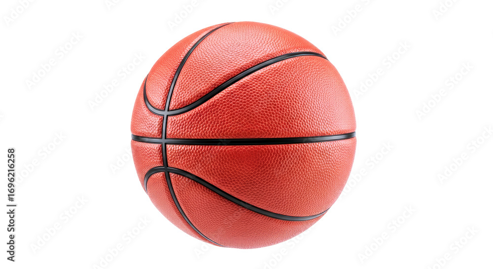 Fototapeta premium orange basketball highresolution 3d render for sports designs, isolated on transparent background