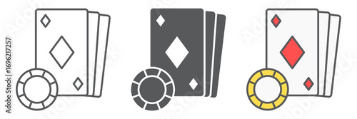 Online Casino icon, video games and gambling, online poker sign vector graphics, editable stroke linear icon, eps 10.