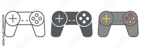 Gamepad icon, video games and console, joystick sign vector graphics, editable stroke linear icon, eps 10.