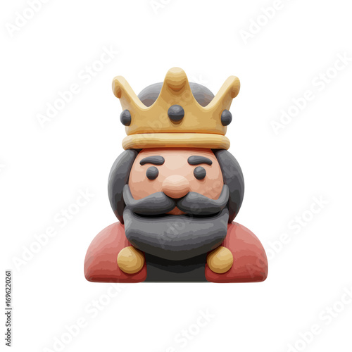 3D Render of a Cartoon King Royalty Icon Game Asset Children s Book Illustration
