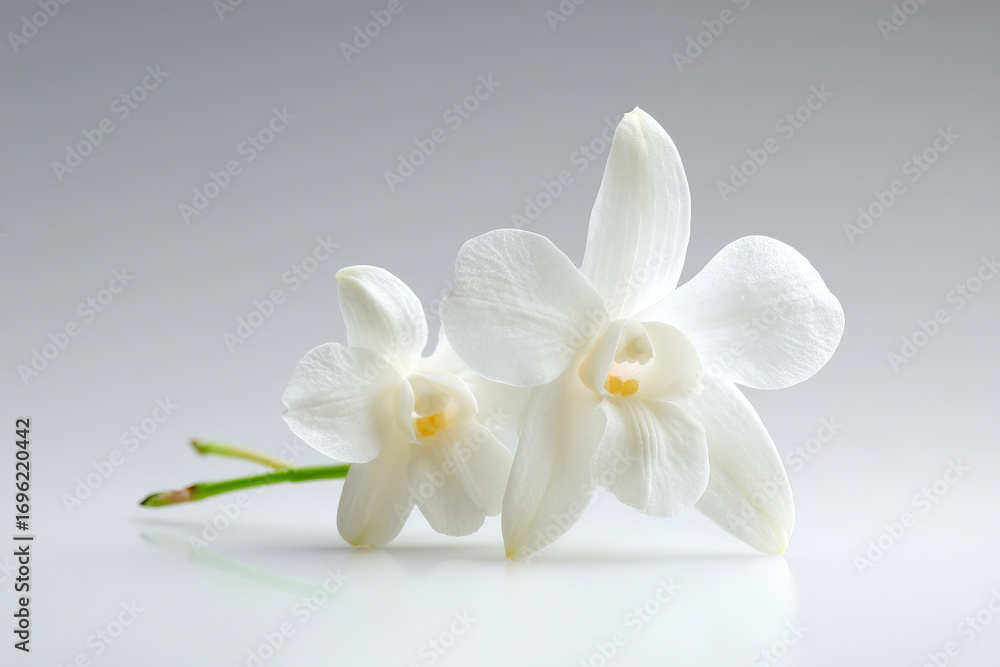Obraz premium create photorealistic ultraminimalistic image suitable for modern website homepage featuring fragrant vanilla on