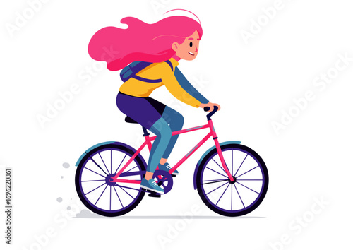 girl riding a bike.ai
