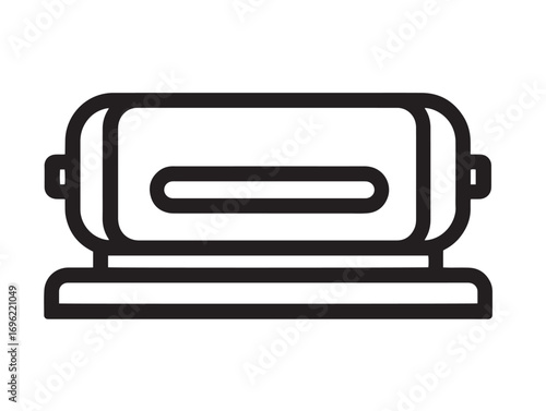 Farming bale accumulator machine in stylish line art