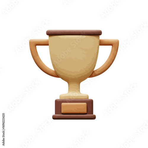 Cartoon Trophy Award 3D Render Winner Cup Prize Achievement Icon
