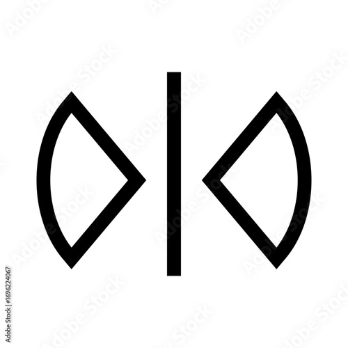 reflect horizontal icon on white background