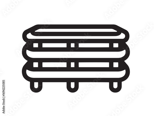 Professional bale feeder outline icon in elegant flat art