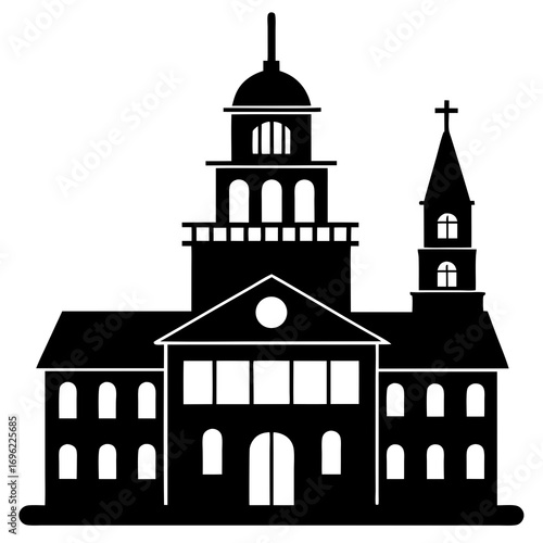 illustration, vector, architecture, horizontal, building exterior, symbol, city, icon symbol, government, house, finance and economy, politics and government, concepts, simplicity, finance, usa, busin