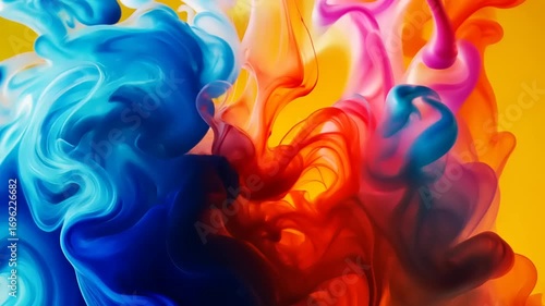 Vibrant Swirls of Color Mixing in Abstract Art