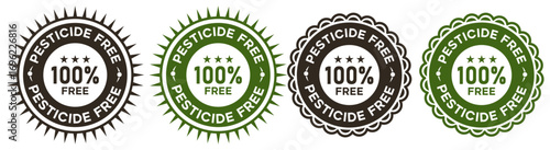 Pesticide Free 100 Percent Guarantee Organic Label Stamp Design