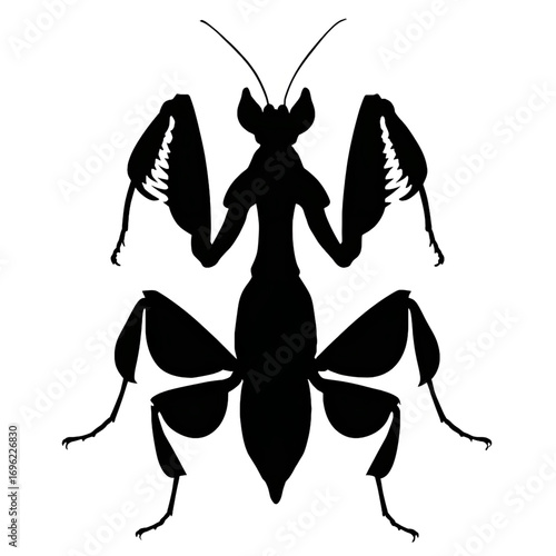 A orchid mantis silhouette vector style