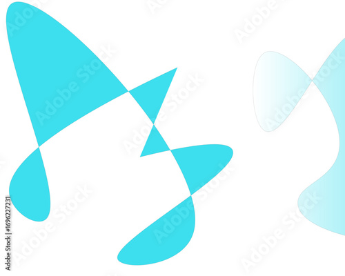 Delicate light blue abstract shapes dancing in the air, a calming and serene design element perfect for backgrounds and minimalist designs, hinting at modern technology and creative innovation