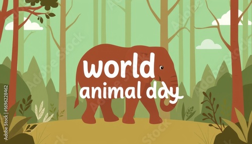 Wallpaper Mural Colorful Illustration Celebrating World Animal Day Torontodigital.ca