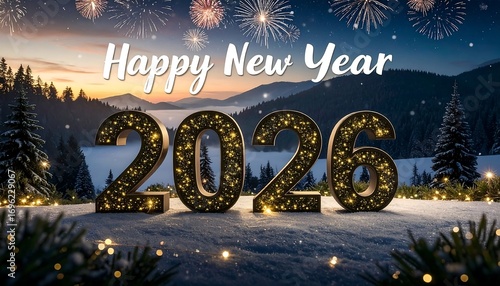 New Year's eve scene with sparkling 