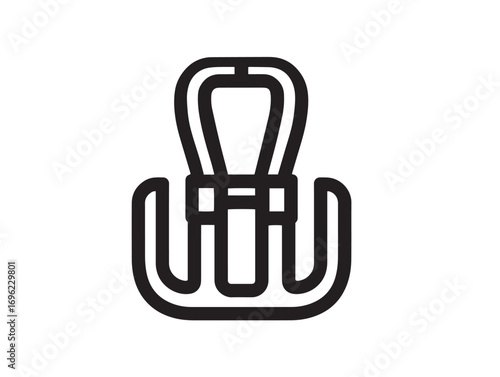 Clean illustration of bale grapple handler in simple vector