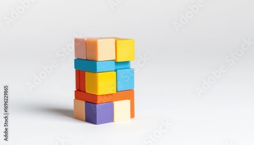 Wallpaper Mural Colorful Plastic Building Blocks Stacked Tower Torontodigital.ca