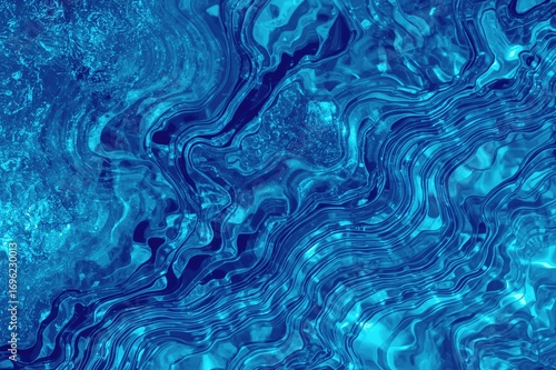 Fototapeta Naklejka Na Ścianę i Meble -  Abstract Design Featuring Blue Wave Patterns