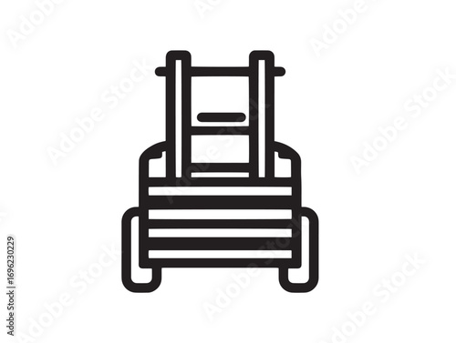 Sleek agricultural bale handler symbol in line artwork