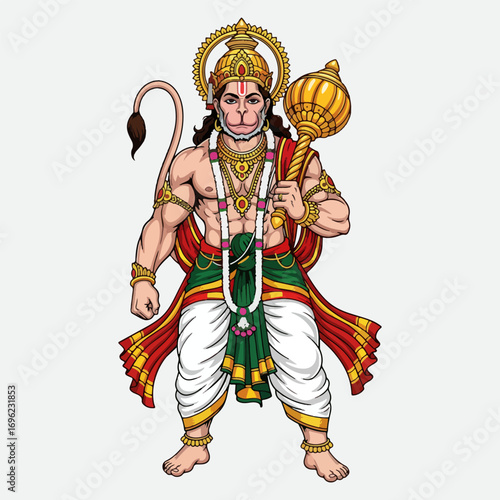 Vector illustration of god hanuman