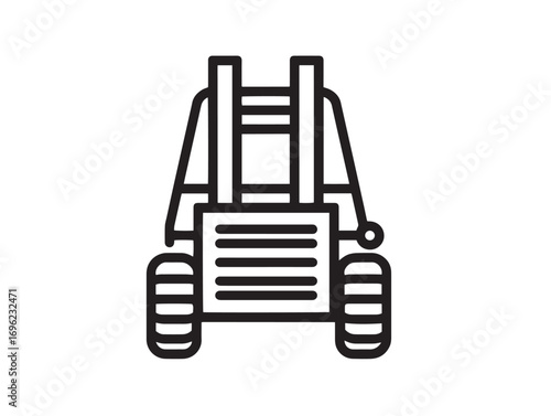 Simple elegant bale handler line art in 2D vector