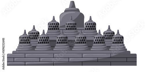 Borobudur Temple Vector Illustration