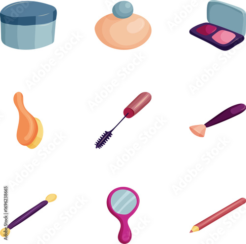 Cosmetics, manicure, beauty icons set