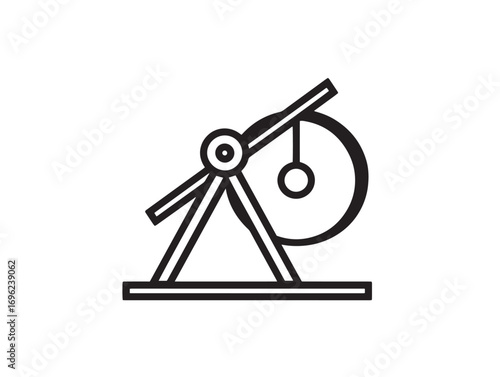 Elegant 2D bale thrower symbol in farming equipment artwork