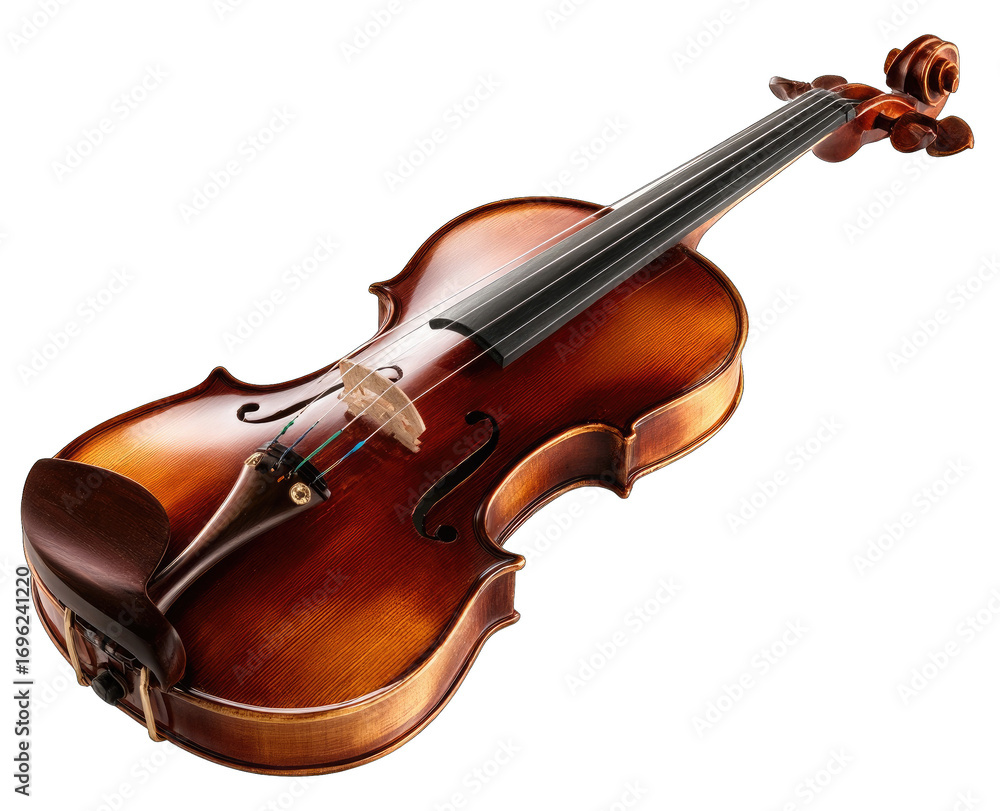 Fototapeta premium Wooden violin, rich brown hue