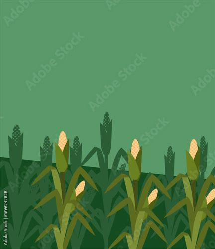 Corn field landscape flat illustration