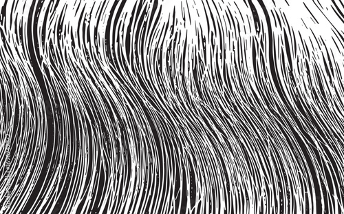 Abstract Black and White Background with Organic Lines and Dynamic Flow