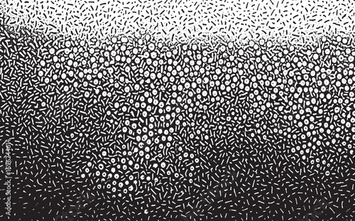 Abstract Scattered Shapes on Black Background Modern Minimalistic Pattern Design