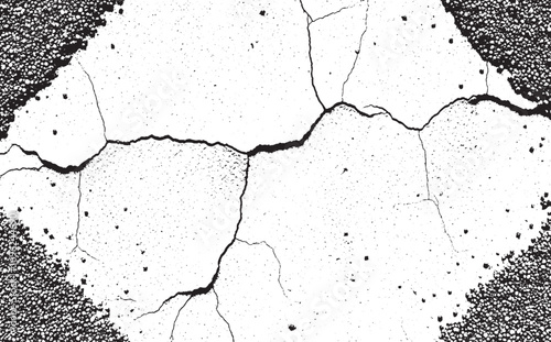 Black and white abstract background showing cellular pattern with a crack element detail