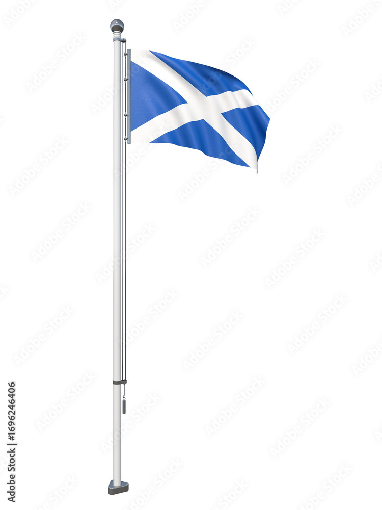 Fototapeta premium Scotland_Flag_Pole_3DModel