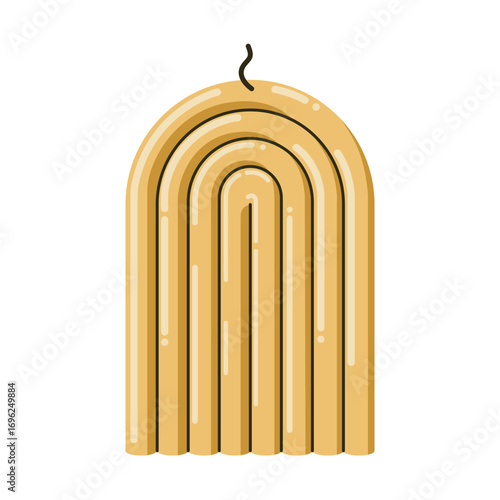 Minimalist arched boho decorative yellow candle