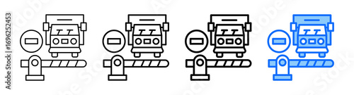 Border Crossing Icon In Different Styles Set Collection