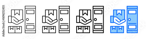 Doorstep Delivery Icon In Different Styles Set Collection
