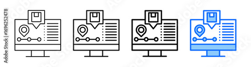 Tracking System Icon In Different Styles Set Collection